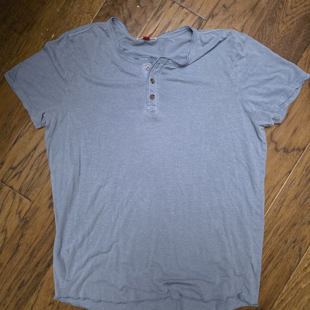 Marine Layer Blue Casual Henley Shirt